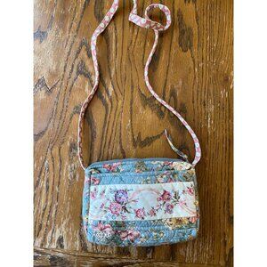 Vintage 1990's Floral Quilted Purse Shoulder or Crossbody